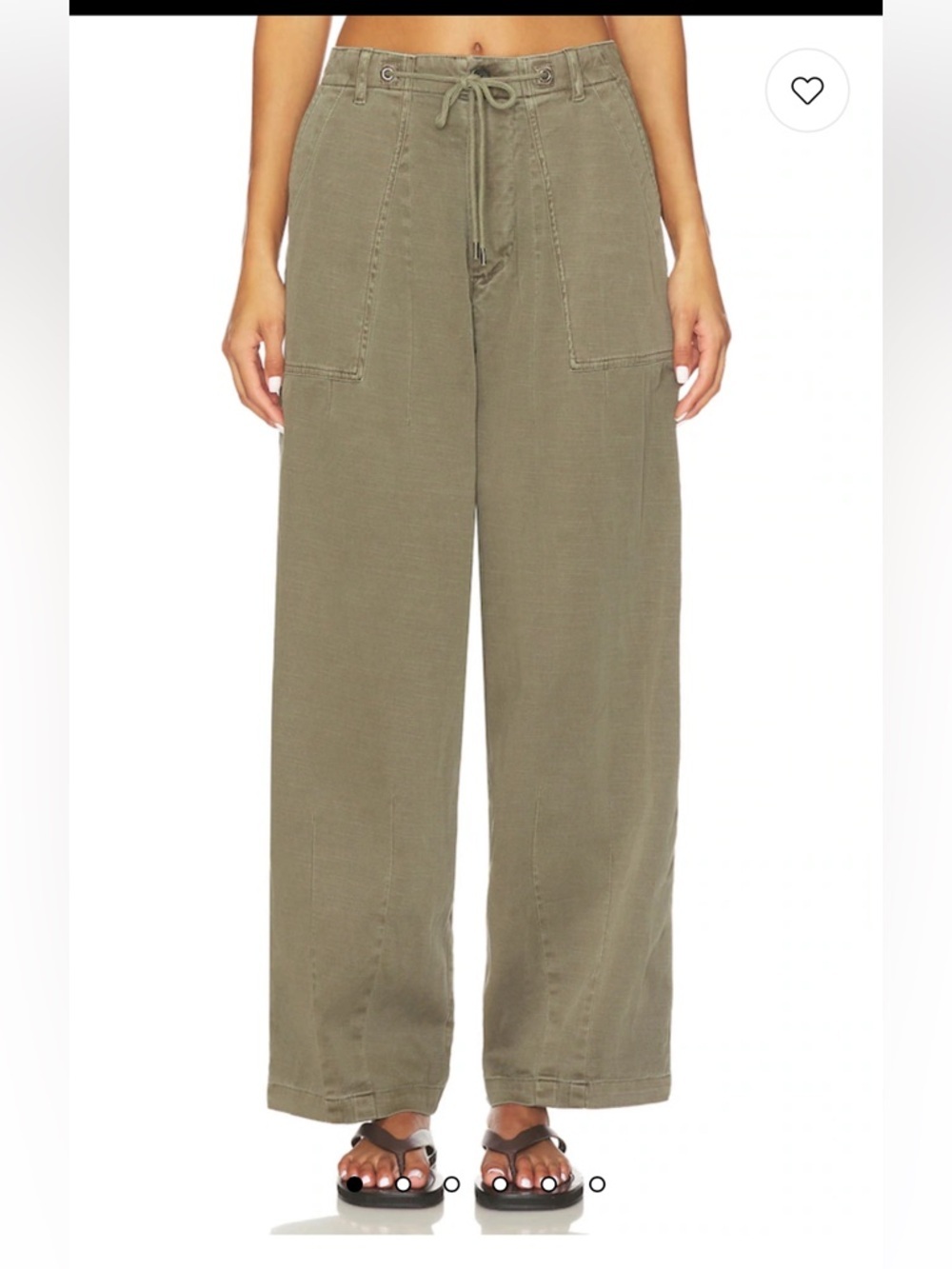 James Perse Oversized Military Pant in Olive/Birch Pigment | 28